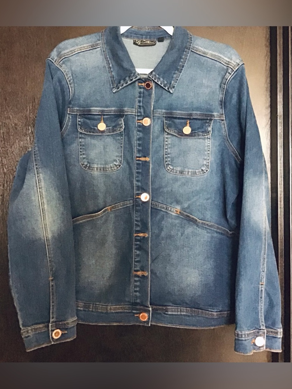 DG2 by Diane Gilman Vintage Wash Denim Jacket - Blue - Picture 4 of 7